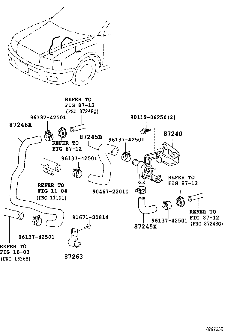 87245-43120 HOSE, HEATER WATER, OUTLET A product image