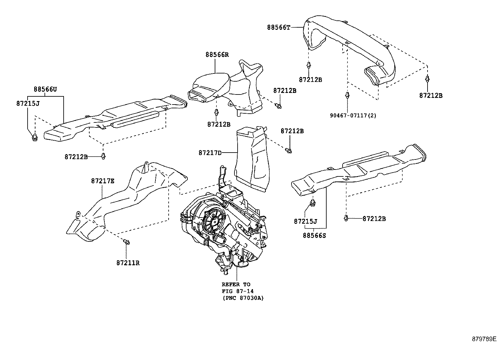 55844-0C040 DUCT, HEATER TO REGISTER, NO.2 product image