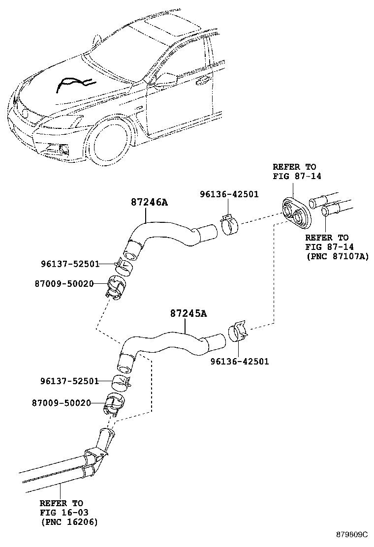 Toyota 87245-30C10 HOSE, HEATER WATER, OUTLET A