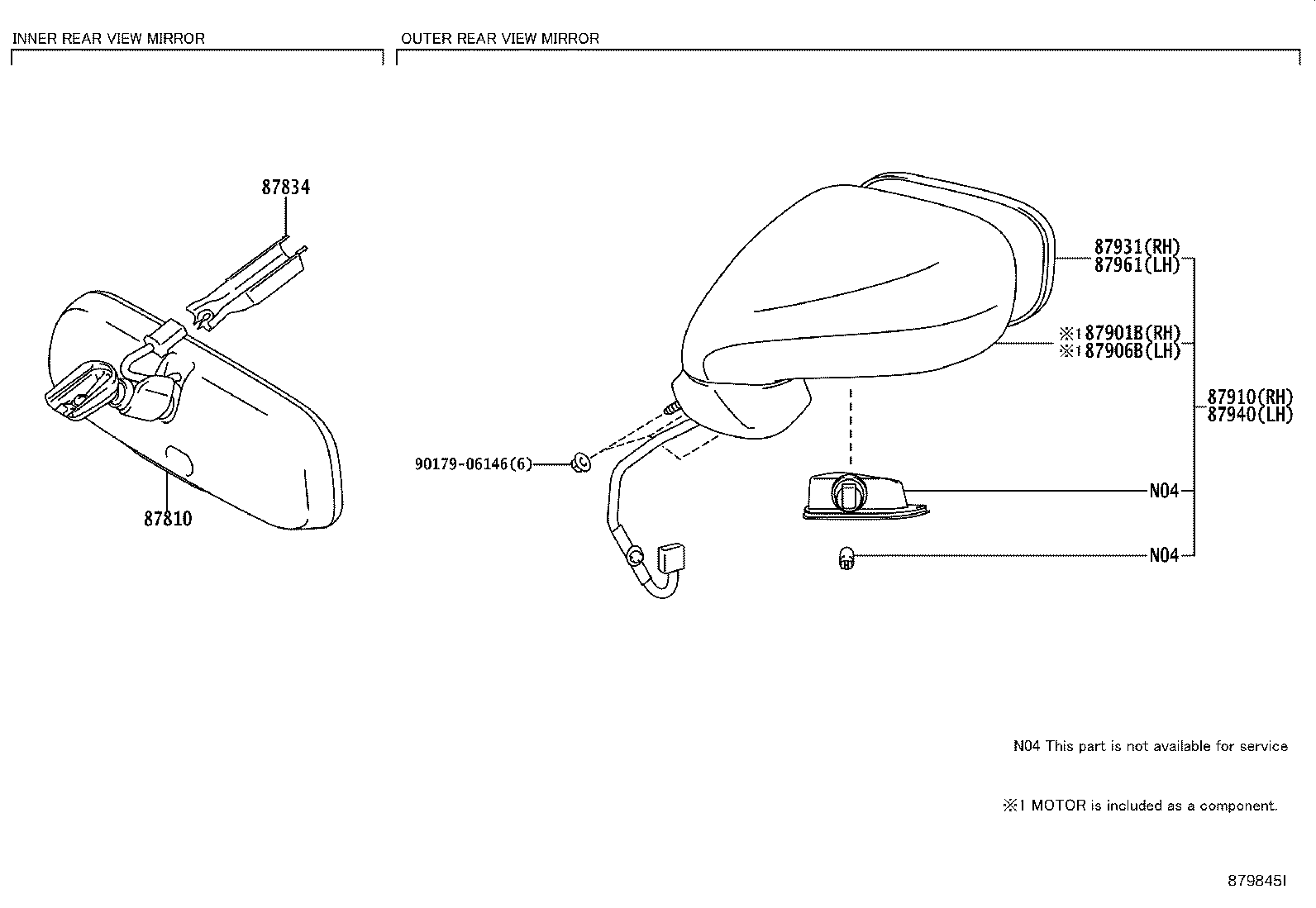 87961-53860 MIRROR OUTER, LH product image