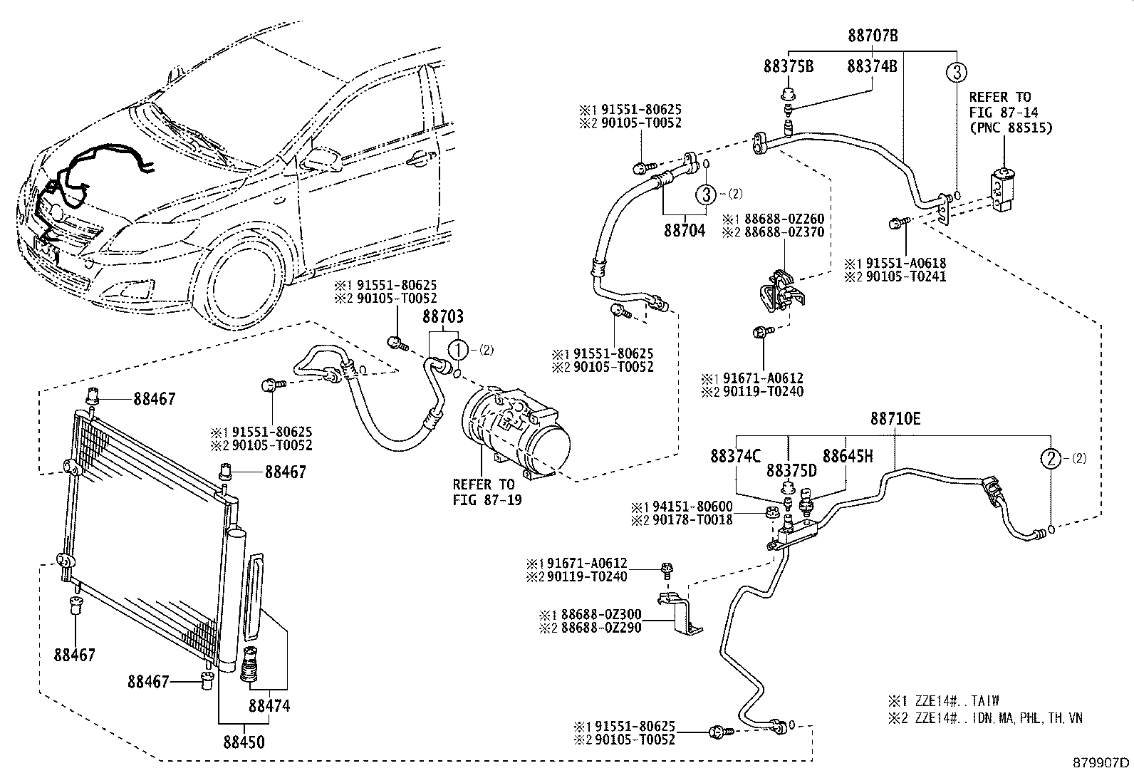 88710-0Z080 TUBE & ACCESSORY ASSY, AIR CONDITIONER product image