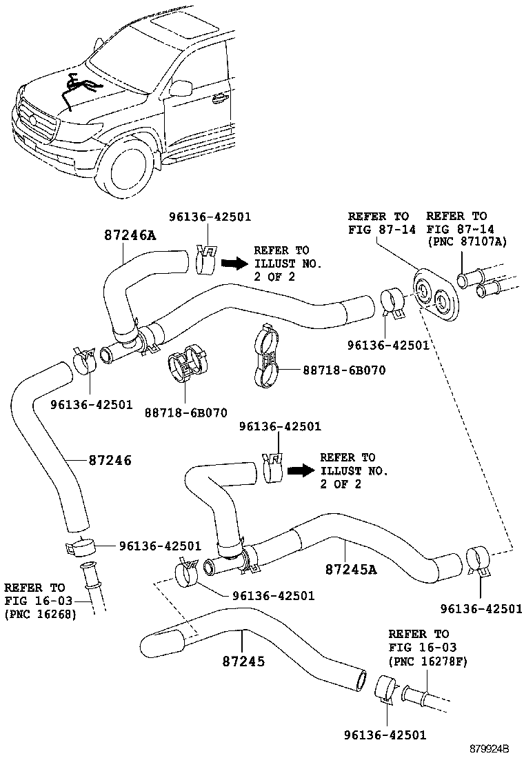 87208-60800 PIPE SUB-ASSY, HEATER WATER product image