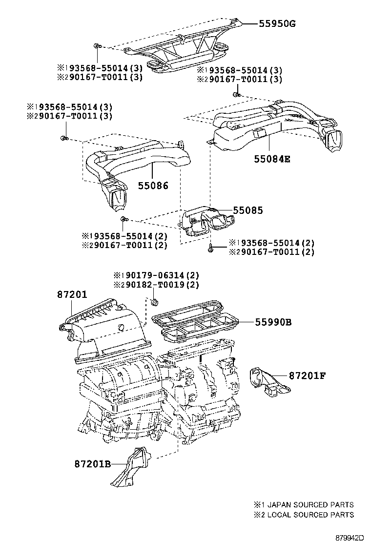 55950-02210 NOZZLE ASSY, DEFROSTER product image