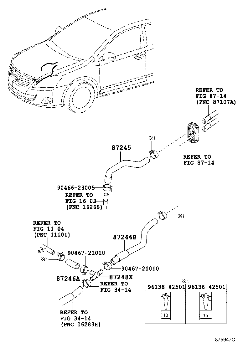 87209-20490 HOSE, HEATER WATER, OUTLET product image