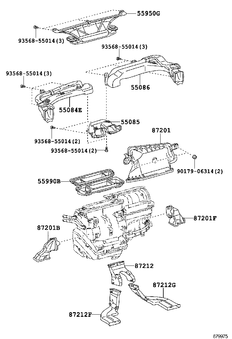 55950-12290 NOZZLE ASSY, DEFROSTER product image