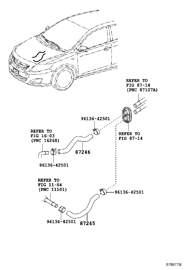 Toyota 87245-12E20 HOSE, HEATER WATER, INLET