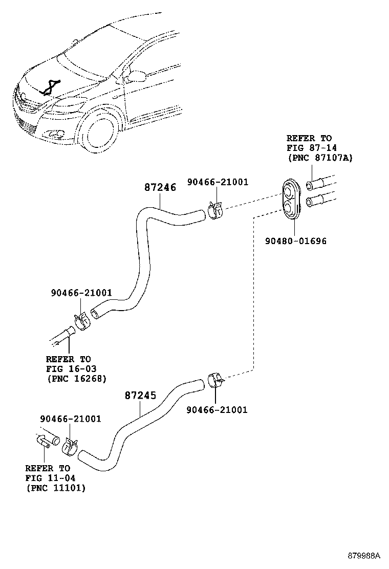 87245-0D190 HOSE, HEATER WATER, INLET product image
