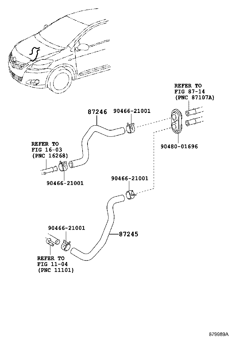 87245-0D190 HOSE, HEATER WATER, INLET product image