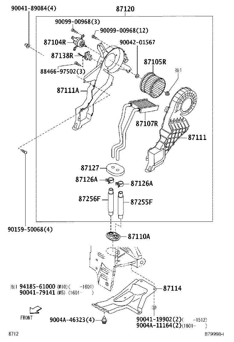 87124-87802 CLAMP, HEATER CONTROL product image