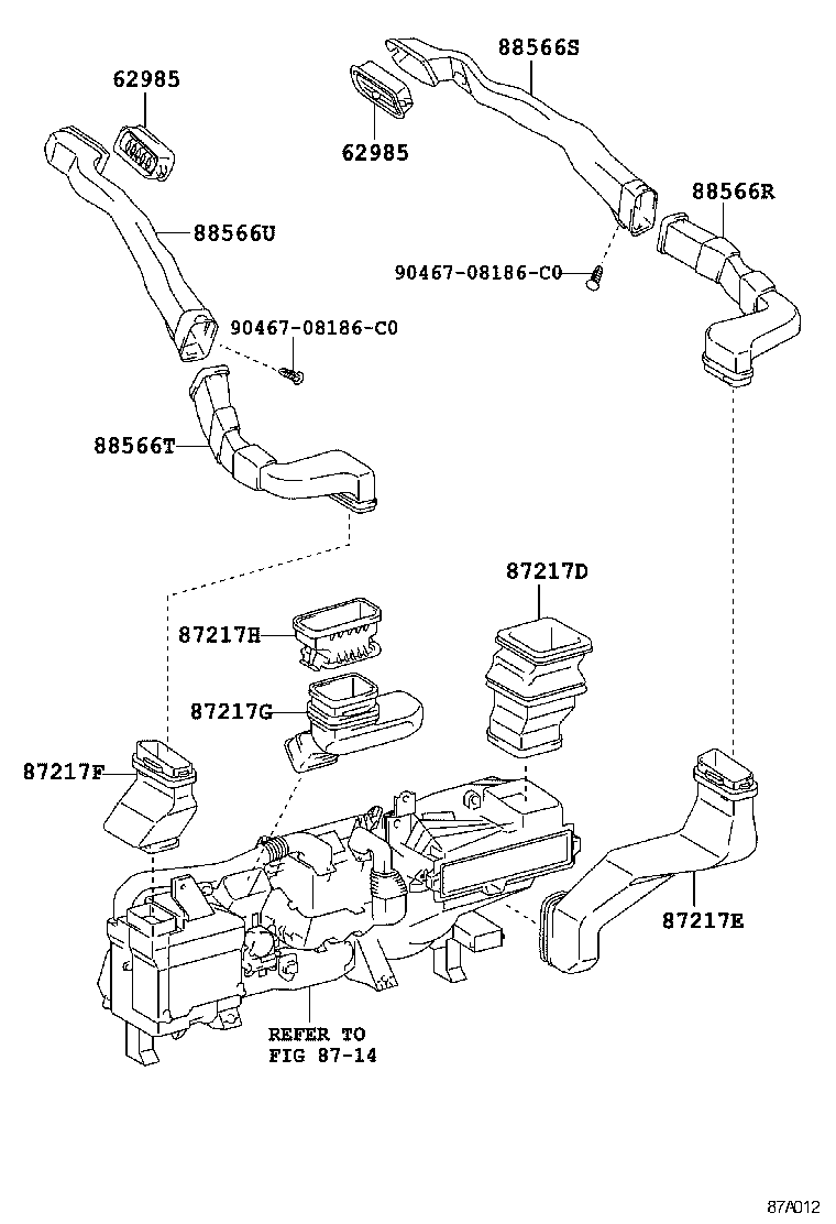 55844-30270 DUCT, HEATER TO REGISTER, NO.2 product image