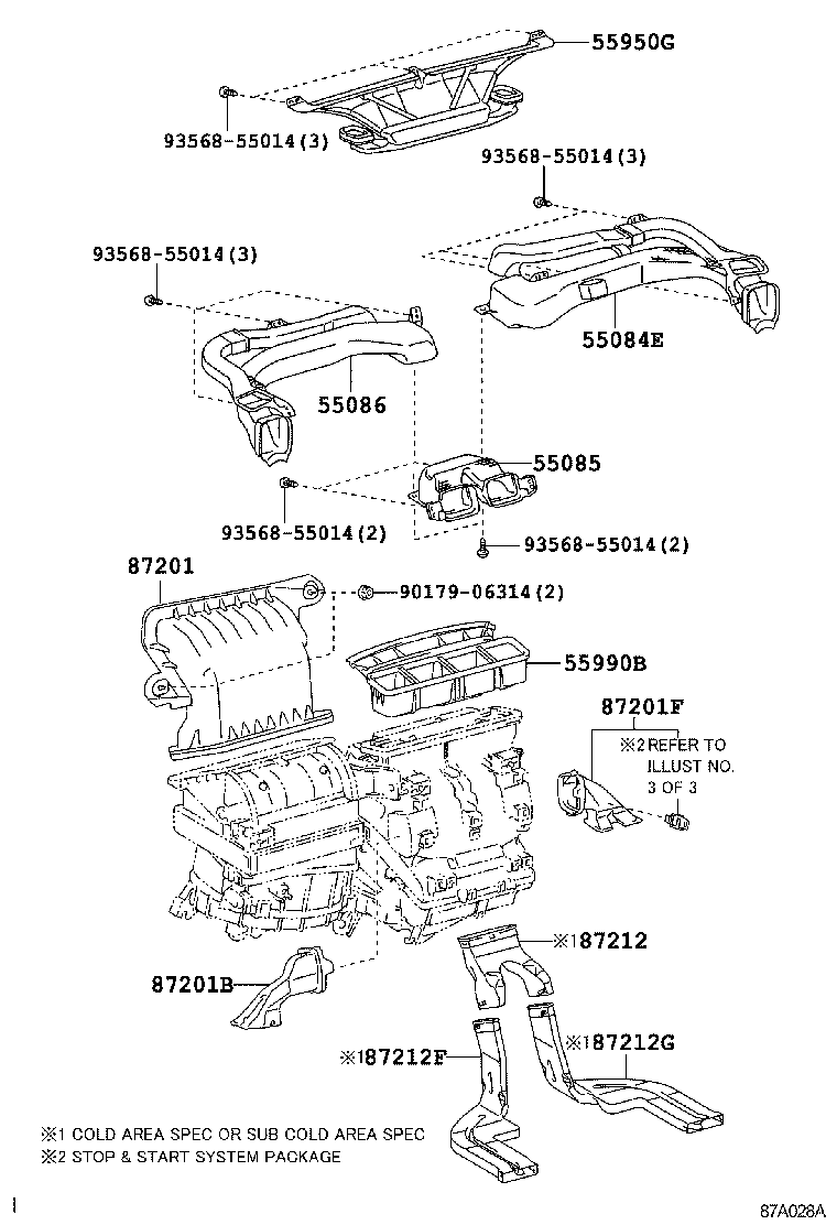 55085-02070 DUCT SUB-ASSY, HEATER TO REGISTER, NO.2 product image