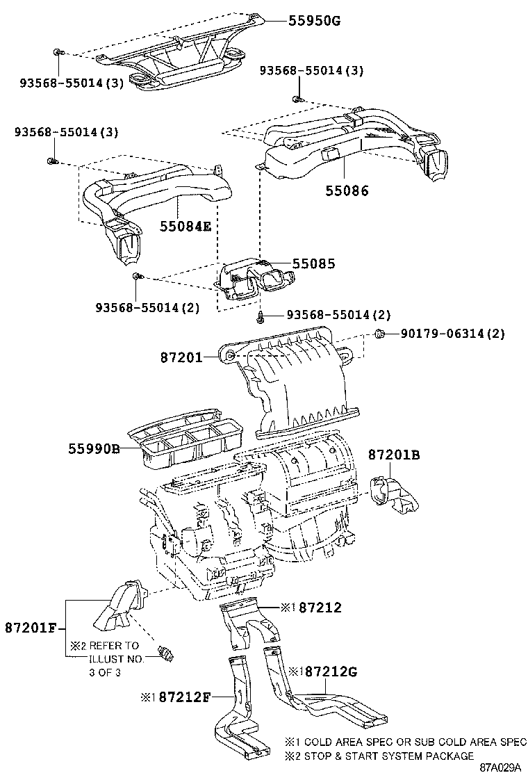 55085-02070 DUCT SUB-ASSY, HEATER TO REGISTER, NO.2 product image