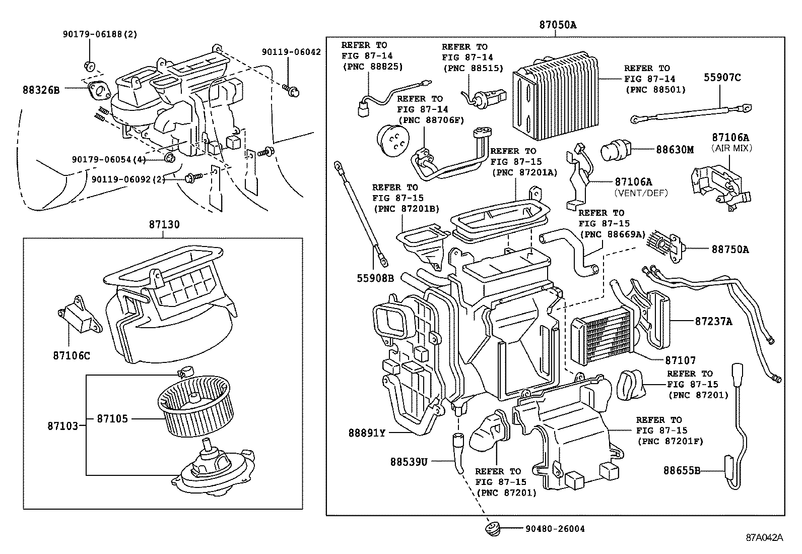 87107-33030 UNIT SUB-ASSY, HEATER RADIATOR product image