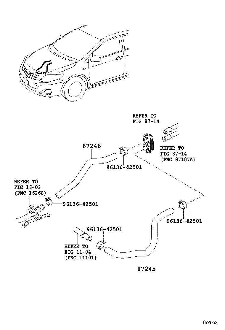 87245-02E40 HOSE, HEATER WATER, INLET product image