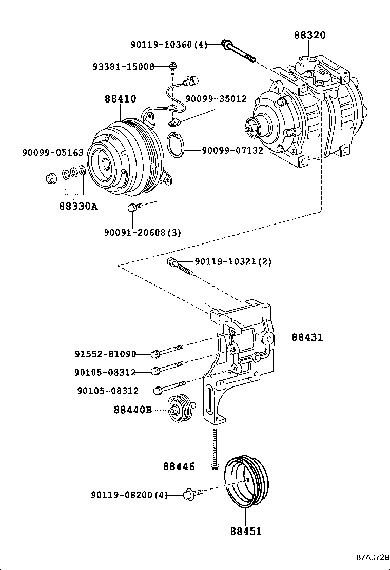 88444-36092 BRACKET, IDLE PULLEY product image
