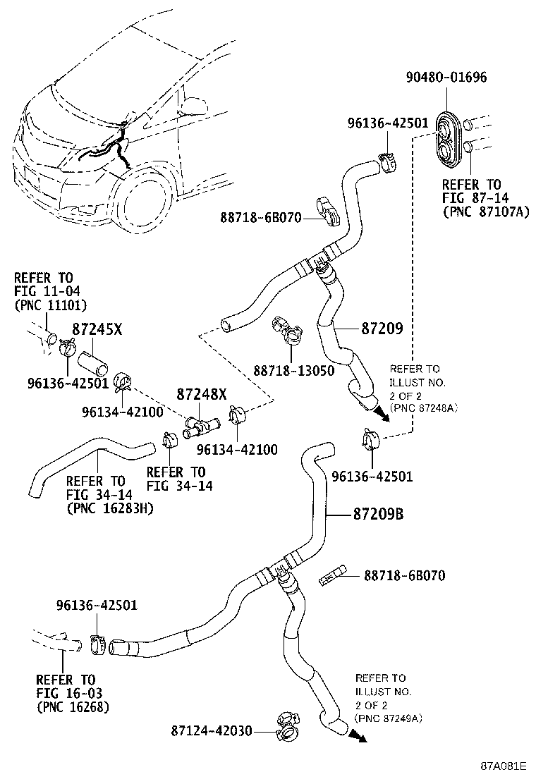 87245-58120 HOSE, HEATER WATER, INLET B product image