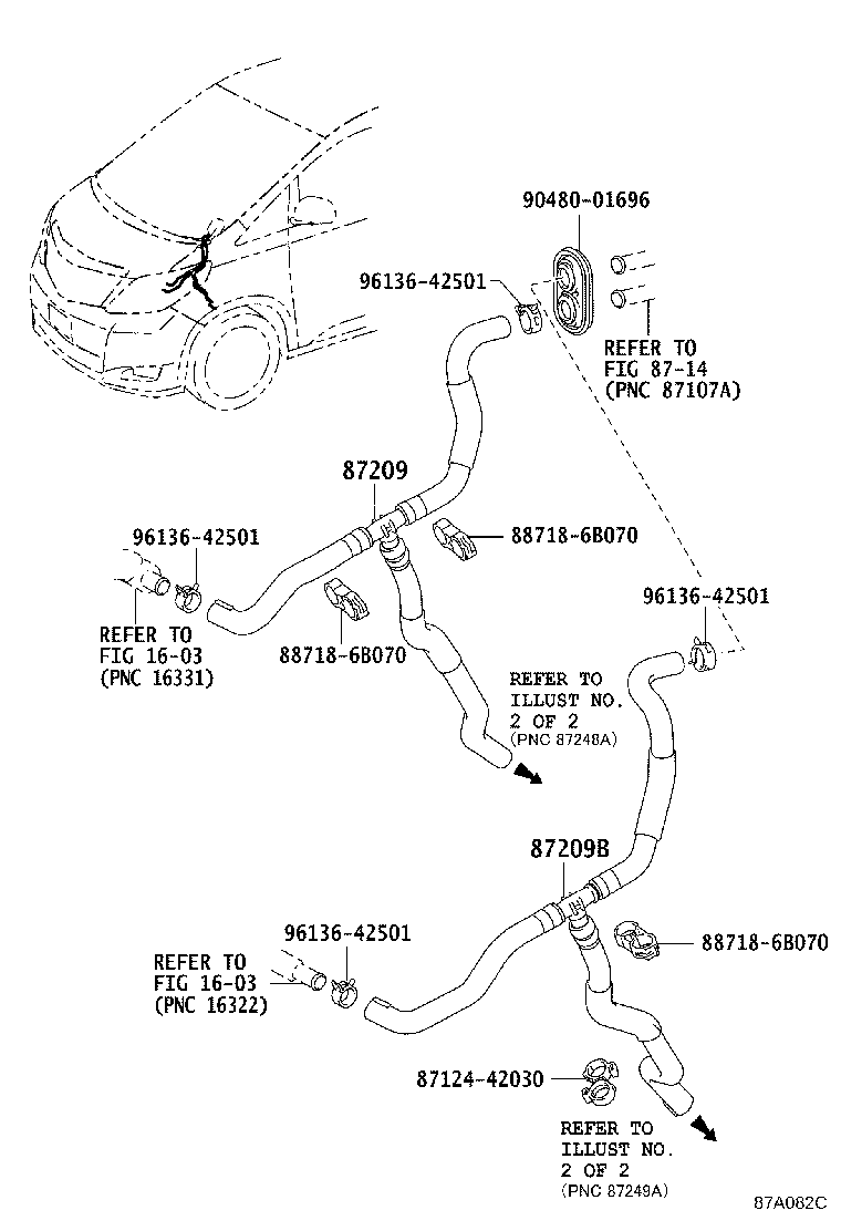 87245-58120 HOSE, HEATER WATER, INLET B product image