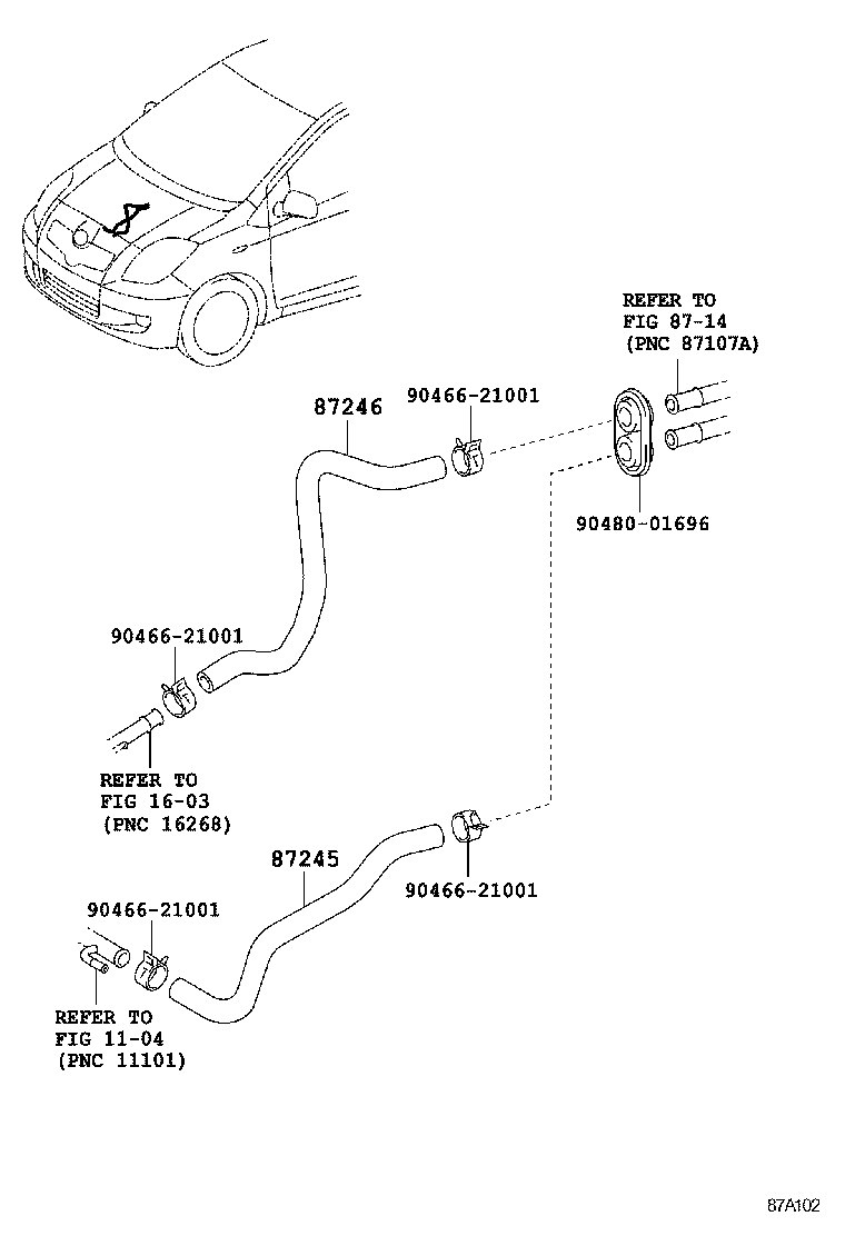 87245-0D210 HOSE, HEATER WATER, INLET product image