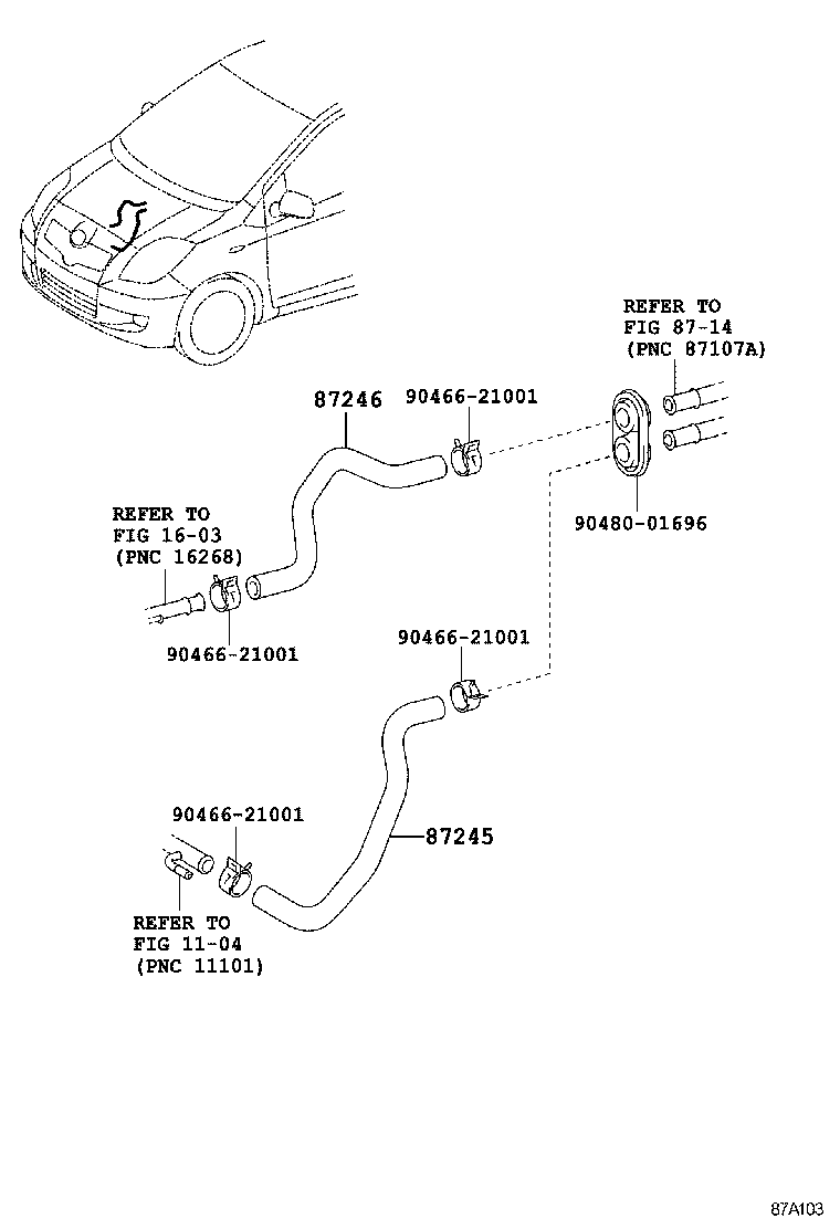 87245-0D210 HOSE, HEATER WATER, INLET product image