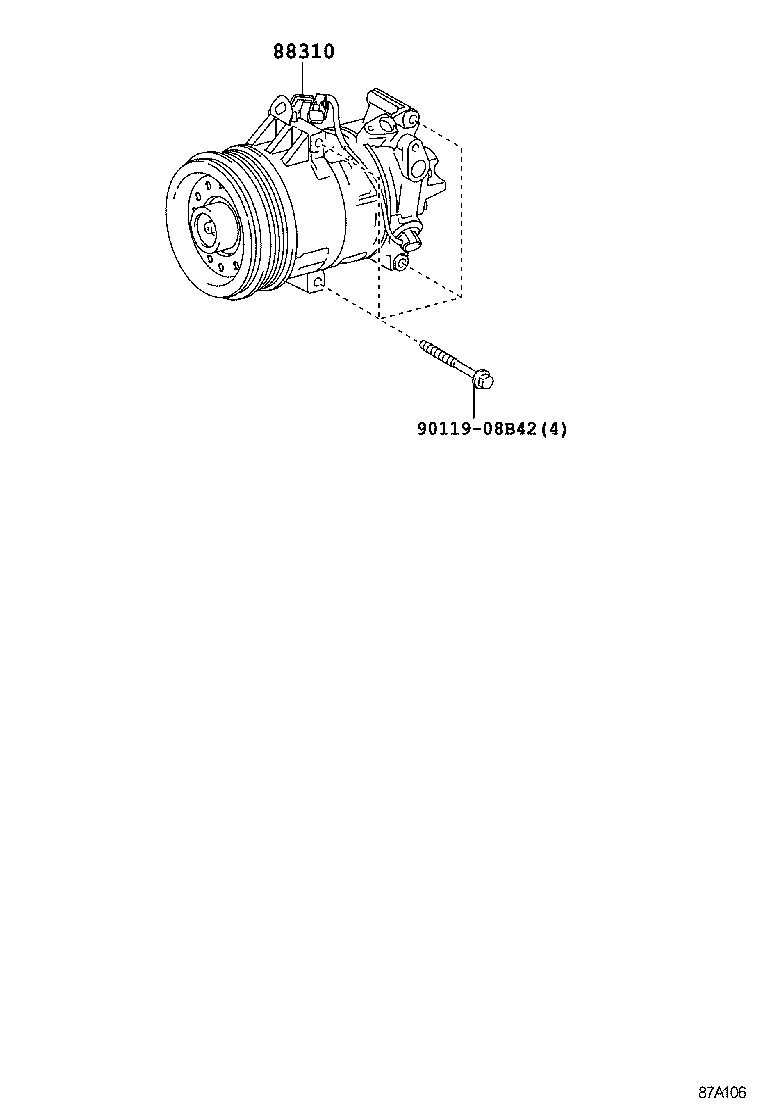 88310-0D310 COMPRESSOR ASSY, W/PULLEY product image