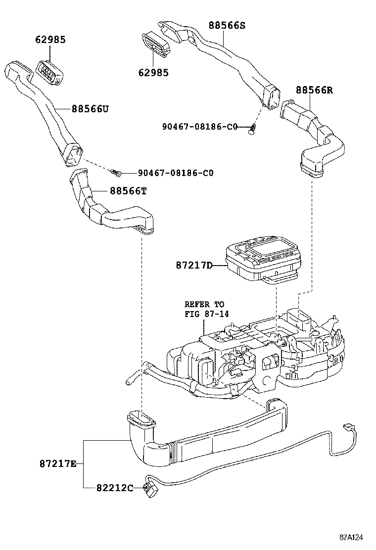 87211-30580 DUCT, AIR, REAR SIDE NO.1 product image