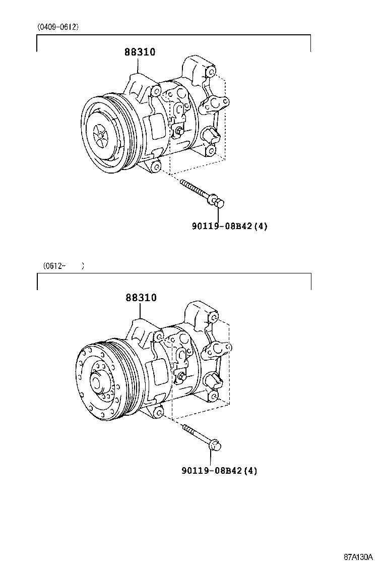88310-44280 COMPRESSOR ASSY, W/PULLEY product image