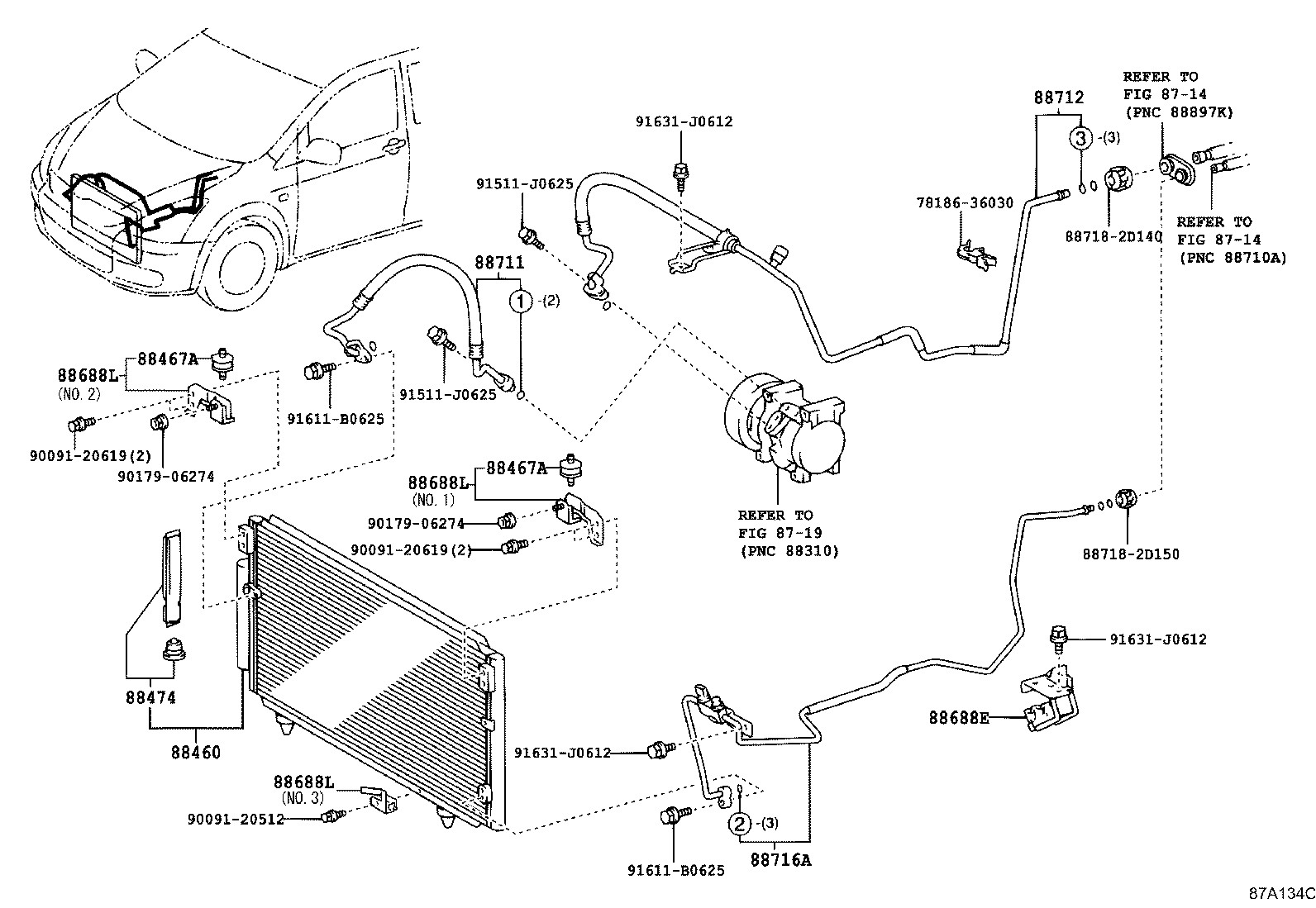 88688-2G020 BRACKET, COOLER REFRIGERANT HOSE, NO.1 product image