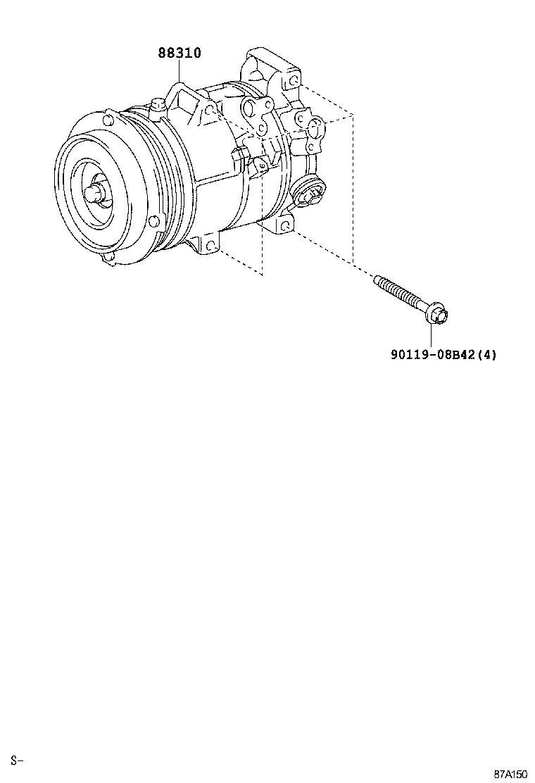 88310-44280 COMPRESSOR ASSY, W/PULLEY product image