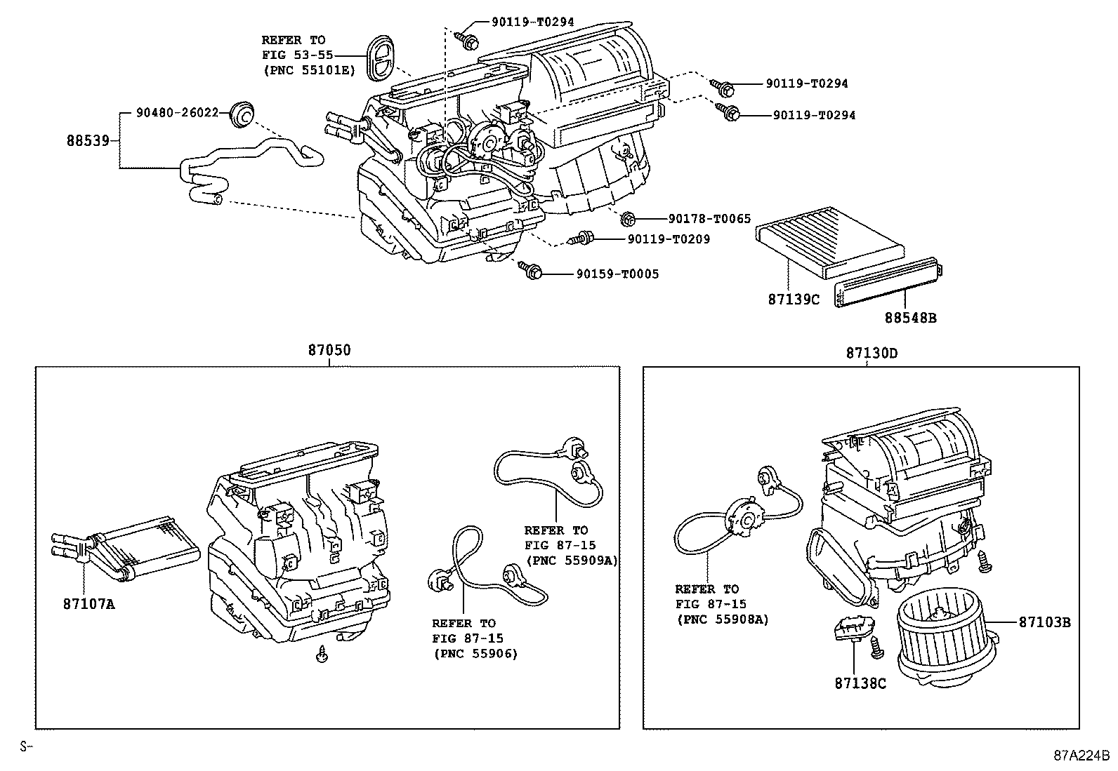 87103-0K040 MOTOR SUB-ASSY, BLOWER W/FAN product image
