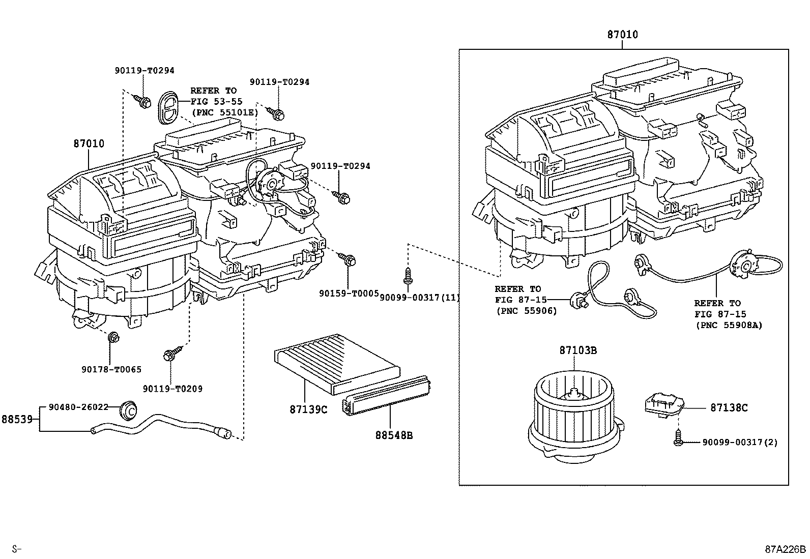 87103-0K040 MOTOR SUB-ASSY, BLOWER W/FAN product image