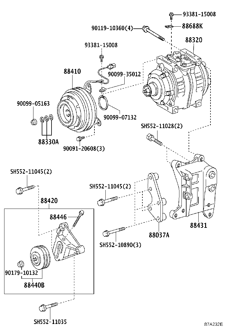 88444-36190 BRACKET, IDLE PULLEY product image
