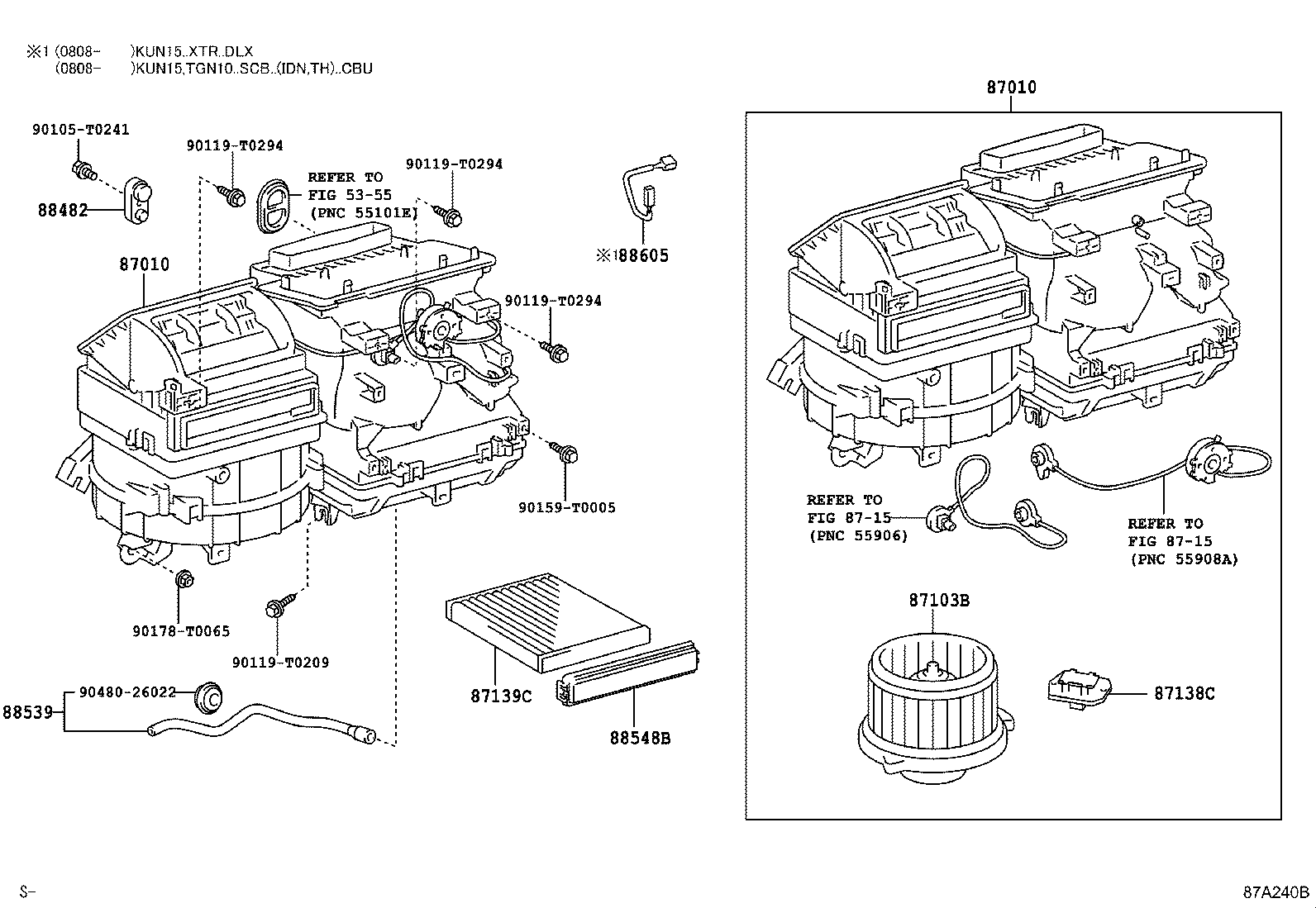 Toyota 87010-0K073 UNIT ASSY, AIR CONDITIONER