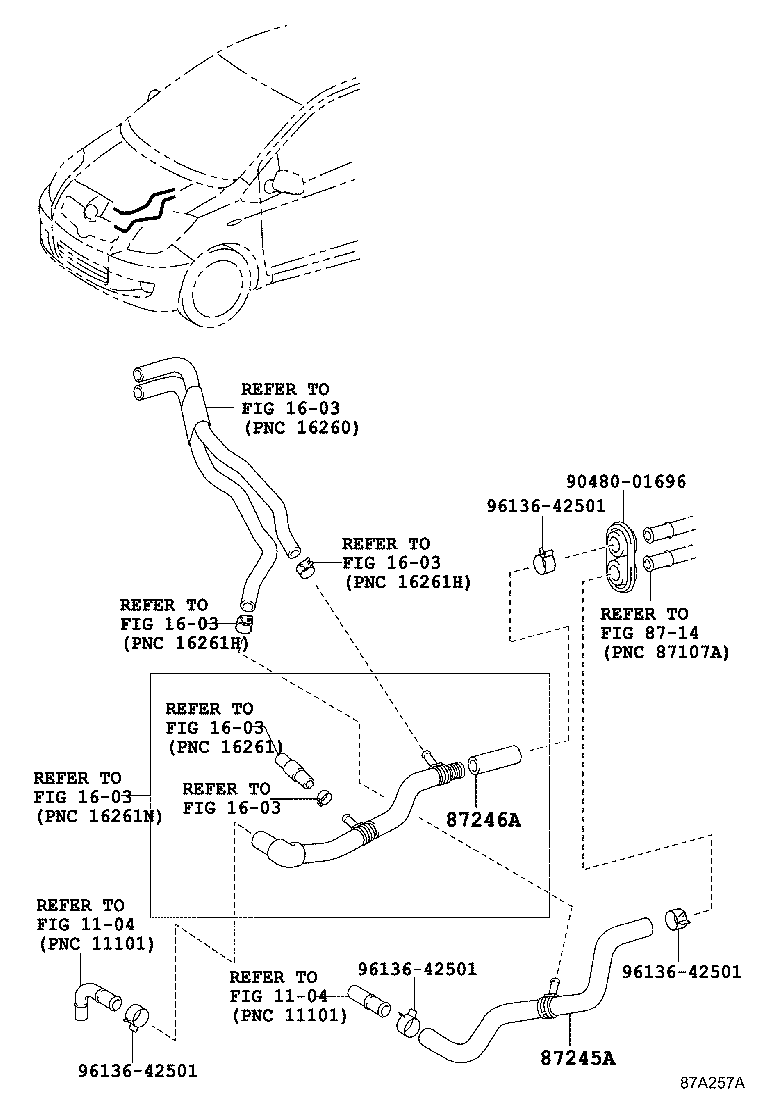 87245-52150 HOSE, HEATER WATER, OUTLET A product image