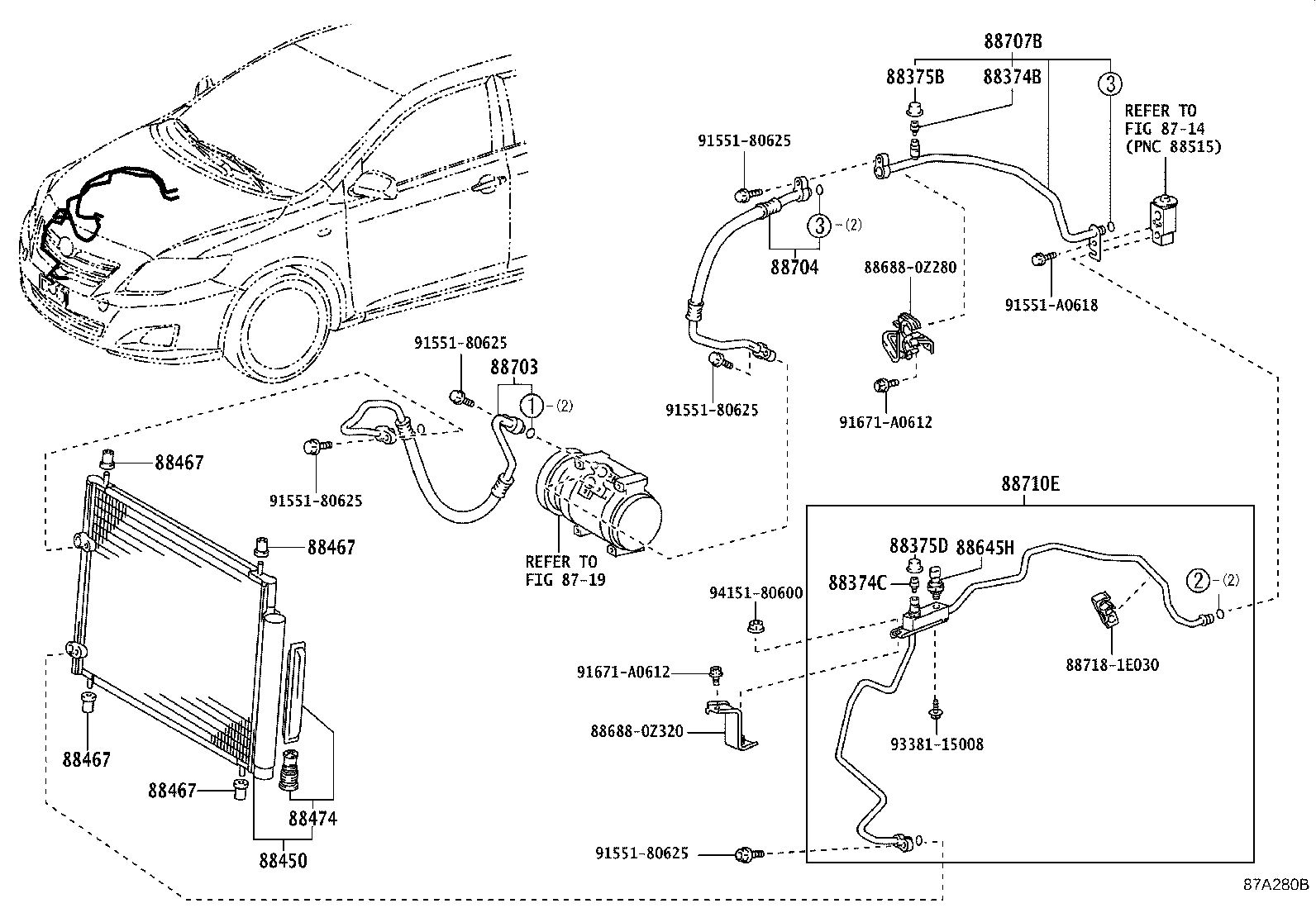 88710-0Z080 TUBE & ACCESSORY ASSY, AIR CONDITIONER product image