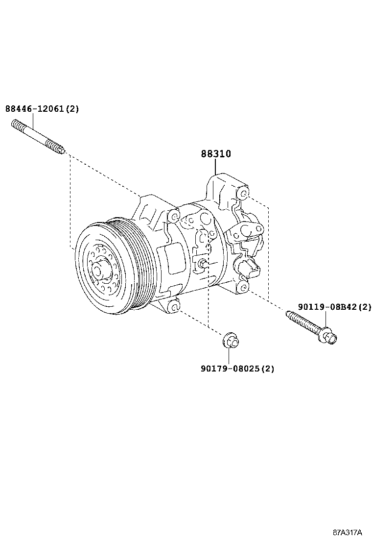 88310-42220 COMPRESSOR ASSY, W/PULLEY product image