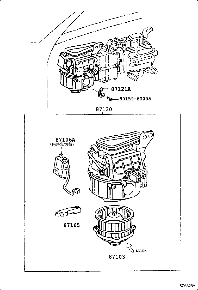 87286-30100 CABLE SUB-ASSY, WATER VALVE CONTROL product image
