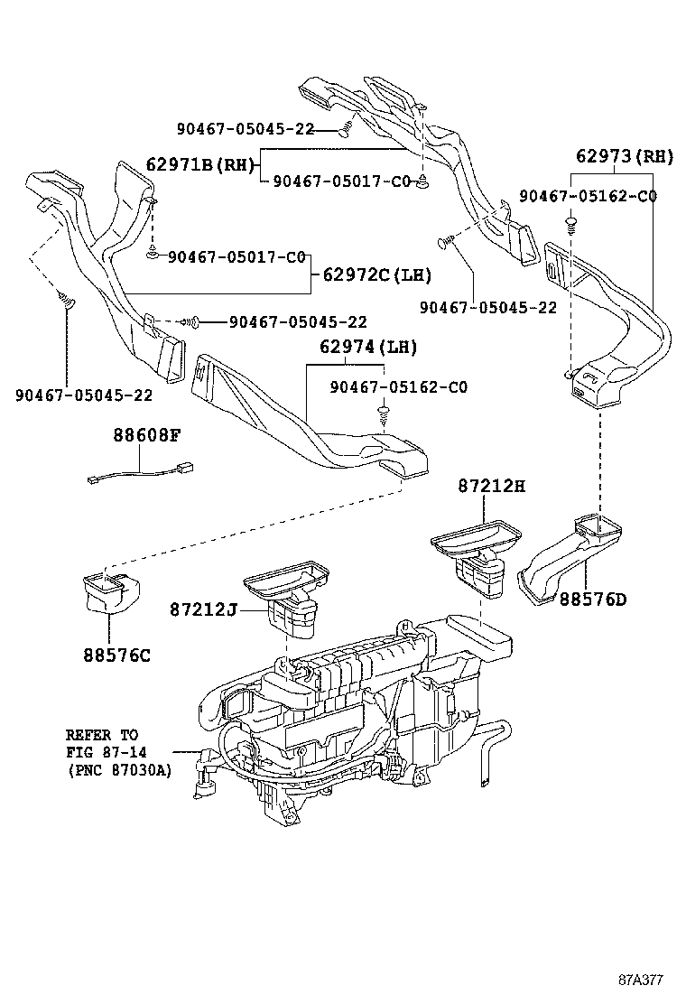 55845-50090 DUCT, HEATER TO REGISTER, NO.3 product image
