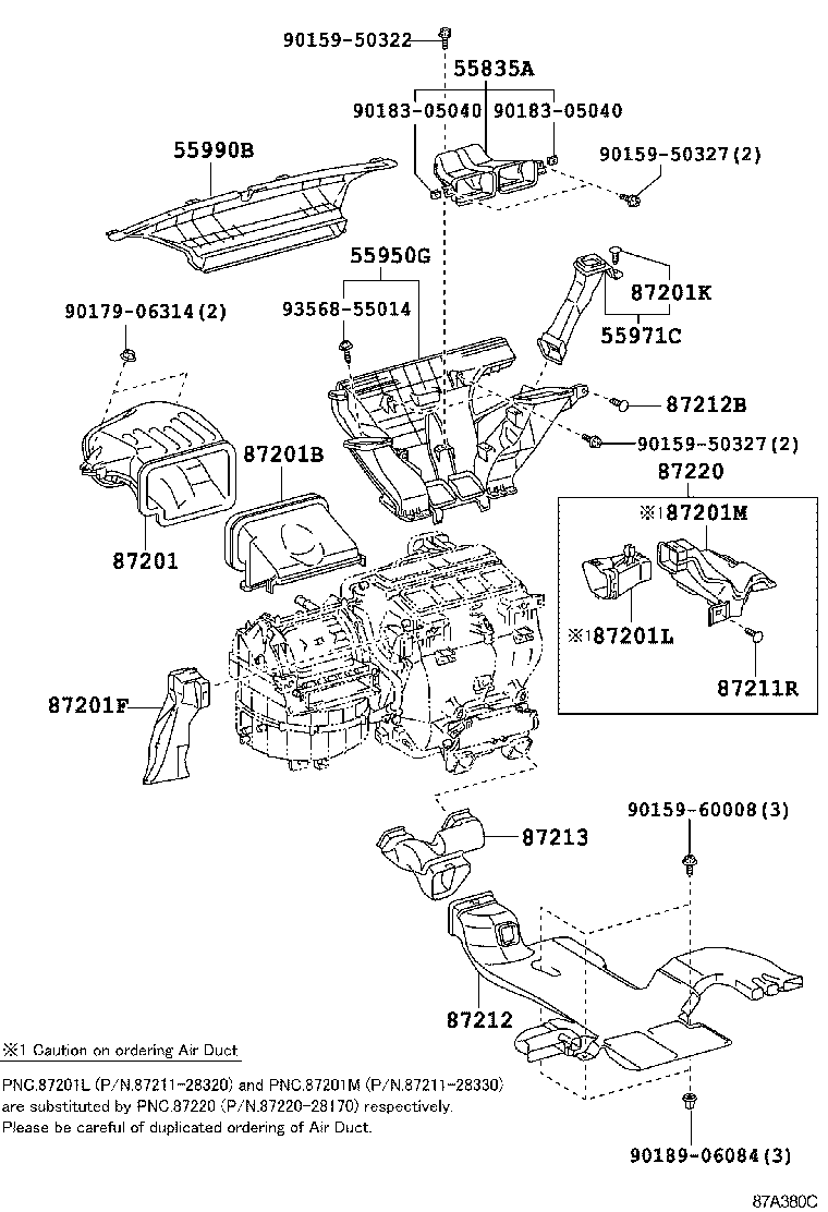 87201-28270 DUCT SUB-ASSY, AIR, NO.1 product image