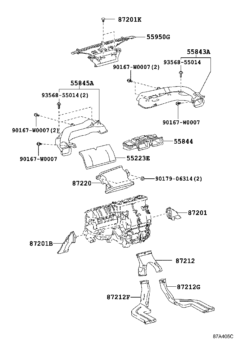 55844-05090 DUCT, HEATER TO REGISTER, NO.2 product image