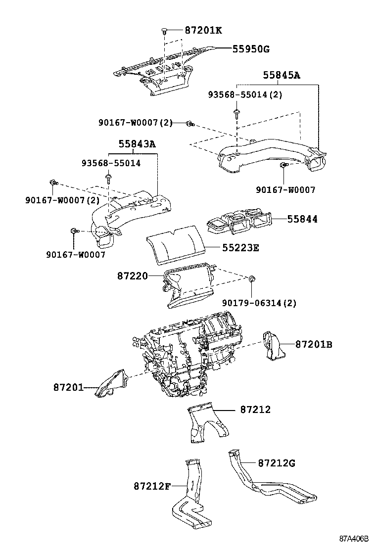 55844-05090 DUCT, HEATER TO REGISTER, NO.2 product image