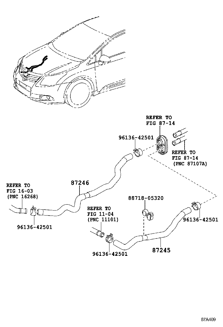 87245-05680 HOSE, HEATER WATER, INLET product image