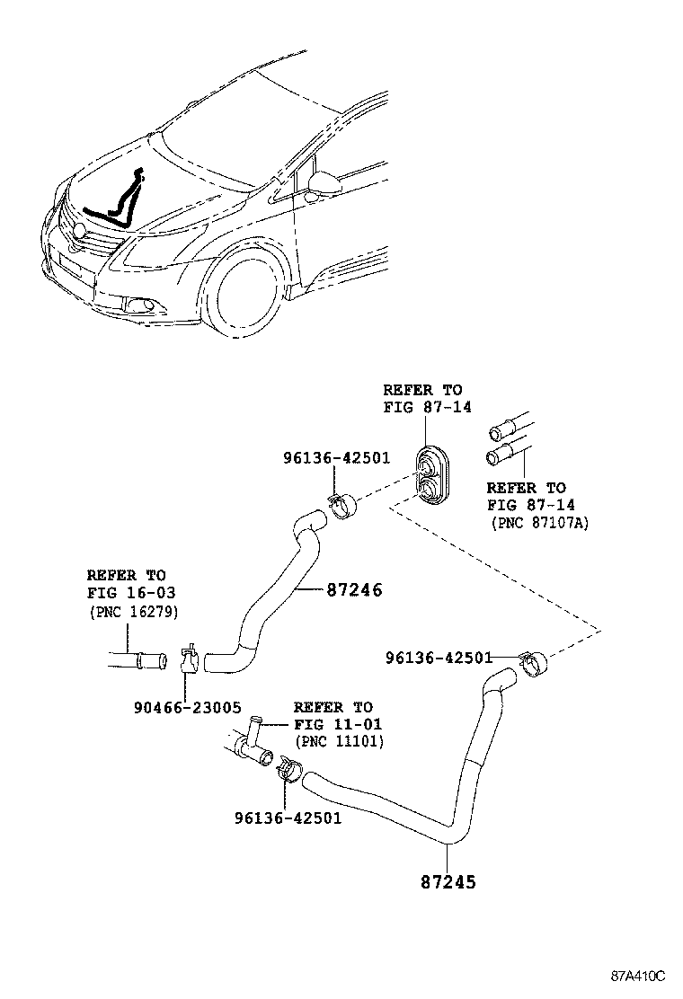 87245-05690 HOSE, HEATER WATER, INLET product image