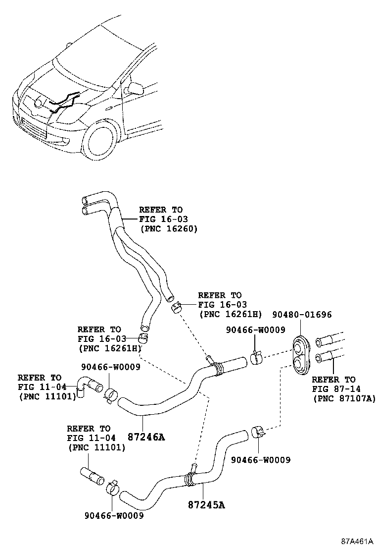 Toyota 87245-0D250 HOSE, HEATER WATER, INLET A