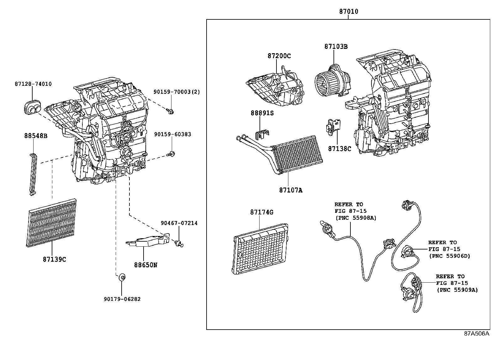 87103-74010 MOTOR SUB-ASSY, BLOWER W/FAN product image