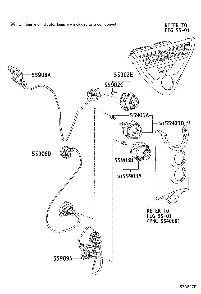 55908-74010 CABLE SUB-ASSY, AIR INLET DAMPER CONTROL product image