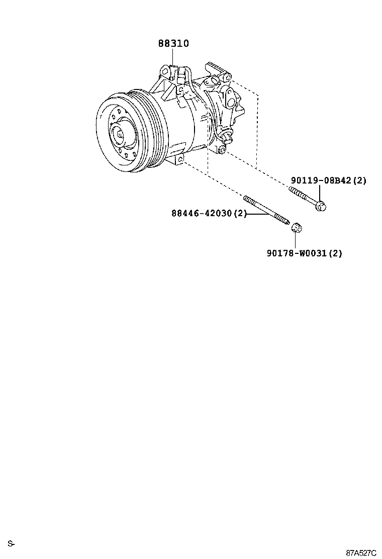 88310-02390 COMPRESSOR ASSY, W/PULLEY product image