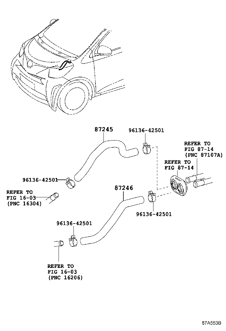 87101-74010 BRACKET SUB-ASSY, HEATER NO.1 product image