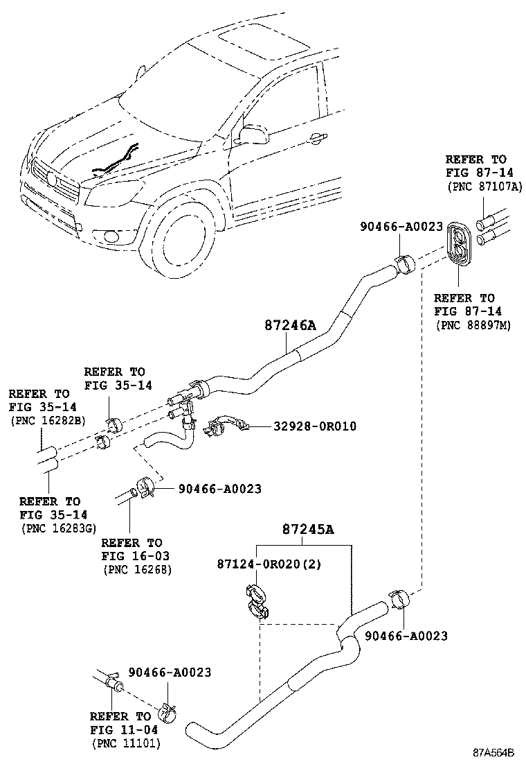 Toyota 87245-0R010 HOSE, HEATER WATER, INLET A