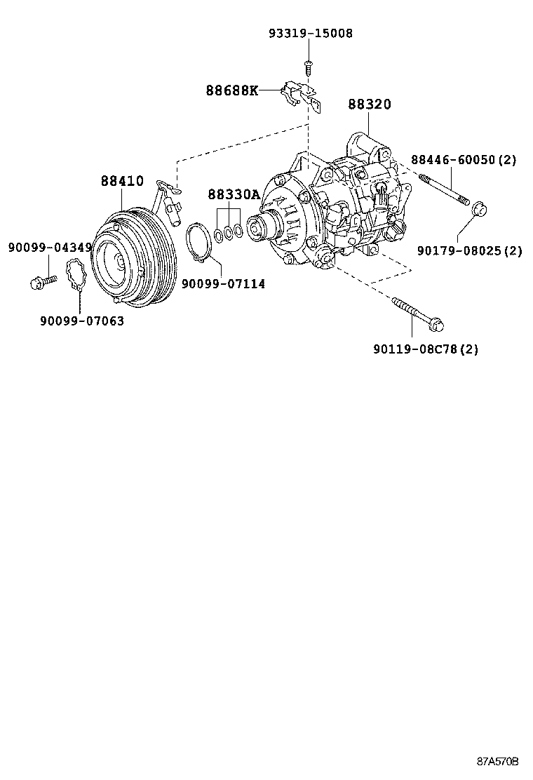 Toyota 88320-48170 COMPRESSOR ASSY, COOLER