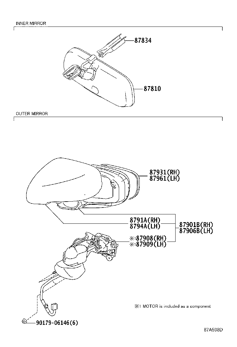 87908-53200-C2 ACTUATOR ASSY, OUTER MIRROR, RH product image